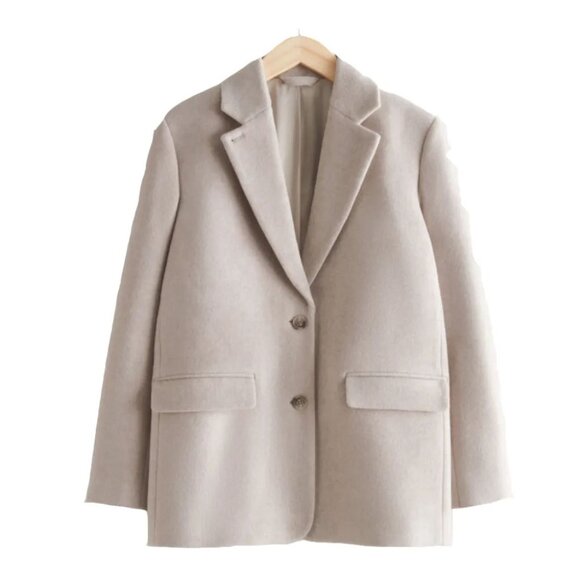 &OtherStories Oversized Wool Blazer in Sand 32 - Picture 1 of 14
